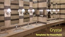  Presentation with toilet - PPT theme enhanced with interior-of-public-luxury-restroom background and a tawny brown colored foreground