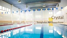  Presentation with public - PPT layouts with interior of public swimming pool background and a lemonade colored foreground