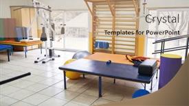  Presentation with rehabilitation - Theme consisting of interior-of-rehabilitation-center background and a soft green colored foreground