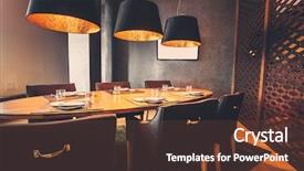  Presentation with golden light - Slide deck enhanced with interior of restaurant with big background and a tawny brown colored foreground