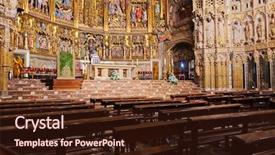  Presentation with st mary - Audience pleasing presentation theme consisting of beautiful teenage girl in fur earmuffs and white sweater smiling at camera isolated on white backdrop and a light gray colored foreground