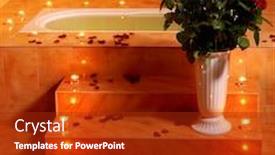  Presentation with tub - Beautiful PPT theme featuring interior of sauna tub with candle backdrop and a crimson colored foreground