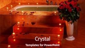  Presentation with tub - PPT layouts consisting of interior of sauna tub with candle background and a tawny brown colored foreground