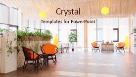  Presentation with waiting room furniture - Slide deck with interior of spa salon waiting background and a lemonade colored foreground
