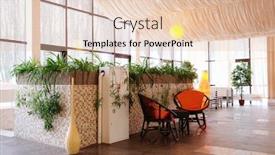  Presentation with salon - Cool new PPT layouts with interior of spa salon waiting room backdrop and a lemonade colored foreground