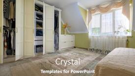  Presentation with rustic - Presentation consisting of interior-of-spacious-bedroom background and a  colored foreground