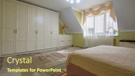  Presentation with closet - Slides consisting of interior-of-spacious-bedroom background and a violet colored foreground