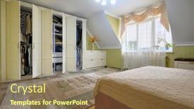  Presentation with closet - Presentation design having interior-of-spacious-bedroom background and a coral colored foreground