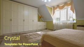  Presentation with closet - PPT theme having interior-of-spacious-bedroom background and a tawny brown colored foreground