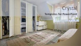  Presentation with closet - Presentation theme featuring interior-of-spacious-bedroom background and a lemonade colored foreground
