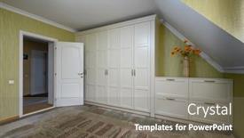  Presentation with closet - Slide set with interior-of-spacious-bedroom background and a gray colored foreground
