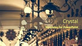  Presentation with lamps - Beautiful slides featuring interior of sukiennice in krakow with beautiful iron lamps backdrop and a violet colored foreground
