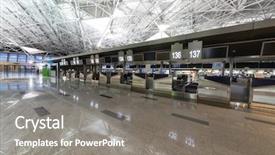  Presentation with airport - Beautiful PPT theme featuring interior of the airport backdrop and a gray colored foreground
