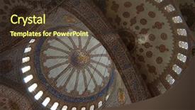  Presentation with istanbul - Colorful presentation design enhanced with interior of the blue mosque backdrop and a  colored foreground