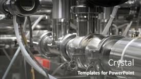  Presentation with pipe line - Presentation theme with interior-of-the-chemical-industry background and a dark gray colored foreground