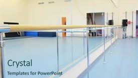  Presentation with empty space dance studio - PPT theme consisting of interior of the dance studio background and a light blue colored foreground