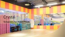  Presentation with empty space dance studio - Theme consisting of interior of the dance studio background and a  colored foreground