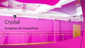  Presentation with empty space dance studio - Theme consisting of interior of the dance studio background and a lilac colored foreground