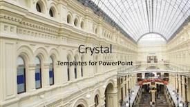  Presentation with mall - Beautiful presentation featuring interior of the famous moscow gum shopping mall backdrop and a mint green colored foreground
