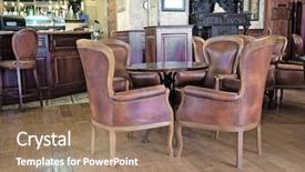  Presentation with old style vintage postcard - Colorful presentation enhanced with interior of the lobby bar backdrop and a  colored foreground