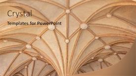  Presentation with gothic - PPT theme with interior-of-the-medieval-castle background and a coral colored foreground