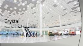  Presentation with modern building - Slide set consisting of interior of the modern building background and a light gray colored foreground