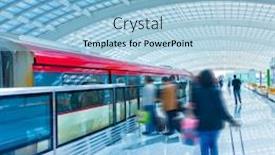  Presentation with mall - PPT layouts featuring interior of the modern mall of subway station background and a light blue colored foreground