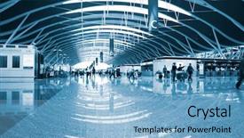  Presentation with shanghai - Amazing slides having aisa - interior of the pudong airport backdrop and a light blue colored foreground