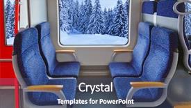  Presentation with winter forest - Slides consisting of interior of train and winter background and a ocean colored foreground