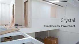  Presentation with apartment - Presentation design featuring interior-of-unfinished-stylish-modern background and a light gray colored foreground