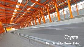  Presentation with tunnel - Colorful PPT theme enhanced with interior of urban tunnel without traffic backdrop and a gray colored foreground