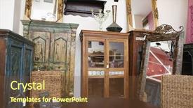  Presentation with furniture - Cool new slides with interior of used furniture store backdrop and a tawny brown colored foreground