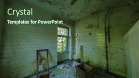  Presentation with room - PPT layouts with interior-of-weathered-room background and a tawny brown colored foreground