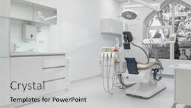  Presentation with dental surgery - Cool new presentation design with interior-of-white-dental-surgery backdrop and a light gray colored foreground
