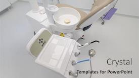  Presentation with medical equipment - Colorful presentation enhanced with interior-of-white-modern-dentistry backdrop and a light gray colored foreground