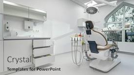  Presentation with dentistry - Slides consisting of interior-of-white-modern-dentistry background and a light gray colored foreground