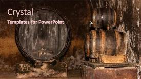  Presentation with cellar - PPT theme with interior-of-wine-cellar background and a wine colored foreground