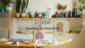  Presentation with interior designer - Slide deck having interior-of-workshop-of-contemporary background and a coral colored foreground