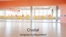  Presentation with cheer dance - Cool new PPT theme with interior of yoga dance classroom backdrop and a soft green colored foreground