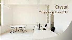  Presentation with furniture - Presentation theme consisting of interior office with furniture white background and a lemonade colored foreground