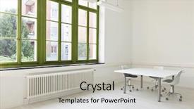  Presentation with furniture - Presentation theme having interior office with furniture white background and a light gray colored foreground