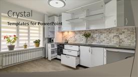  Presentation with kitchen cabinet - Slide set consisting of interior-renovation-showcase-of-well background and a  colored foreground