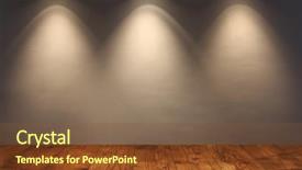  Presentation with wood floor wiht lighting - PPT theme consisting of interior room with 3 spots background and a tawny brown colored foreground