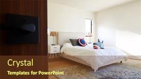  Presentation with bedroom modern - PPT layouts with interior-shot-of-modern-child background and a tawny brown colored foreground