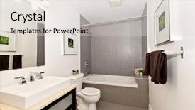  Presentation with bathroom - Colorful PPT layouts enhanced with interior three piece bathroom backdrop and a lemonade colored foreground