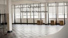  Presentation with gym - Colorful theme enhanced with interior-view-of-a-gym backdrop and a light gray colored foreground