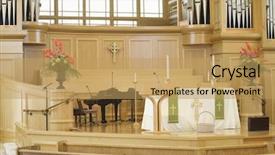  Presentation with church - Slide set enhanced with interior view of a modern background and a yellow colored foreground