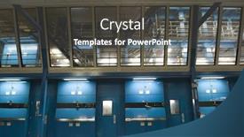  Presentation with factory - Presentation design consisting of interior-view-of-a-newspaper background and a dark gray colored foreground