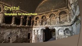  Presentation with monastery - Amazing PPT layouts having interior-view-of-astonishing-selime backdrop and a tawny brown colored foreground