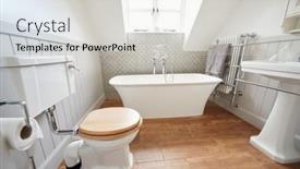  Presentation with free family - PPT theme having interior-view-of-beautiful-bathroom background and a light gray colored foreground